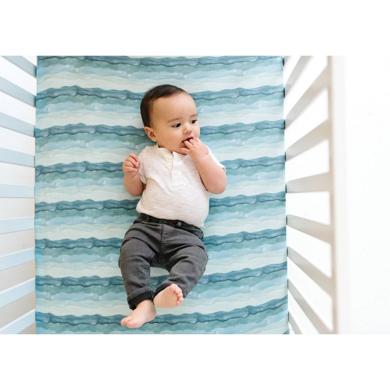 Copper Pearl Premium Crib Sheet - Waves