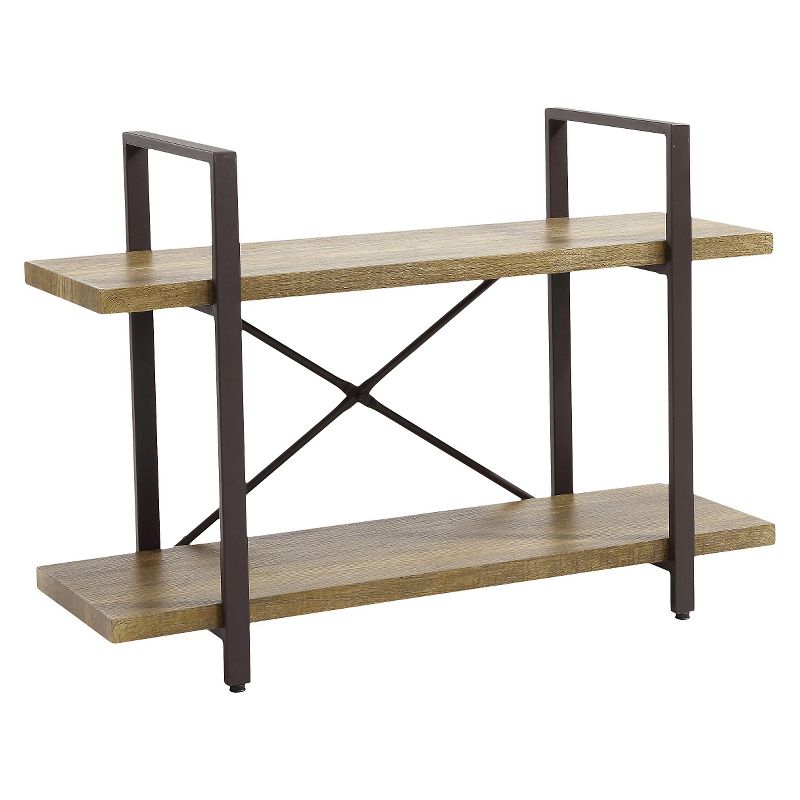 35.5" x 25" Two Level Rustic Shelving Unit Brown - Danya B