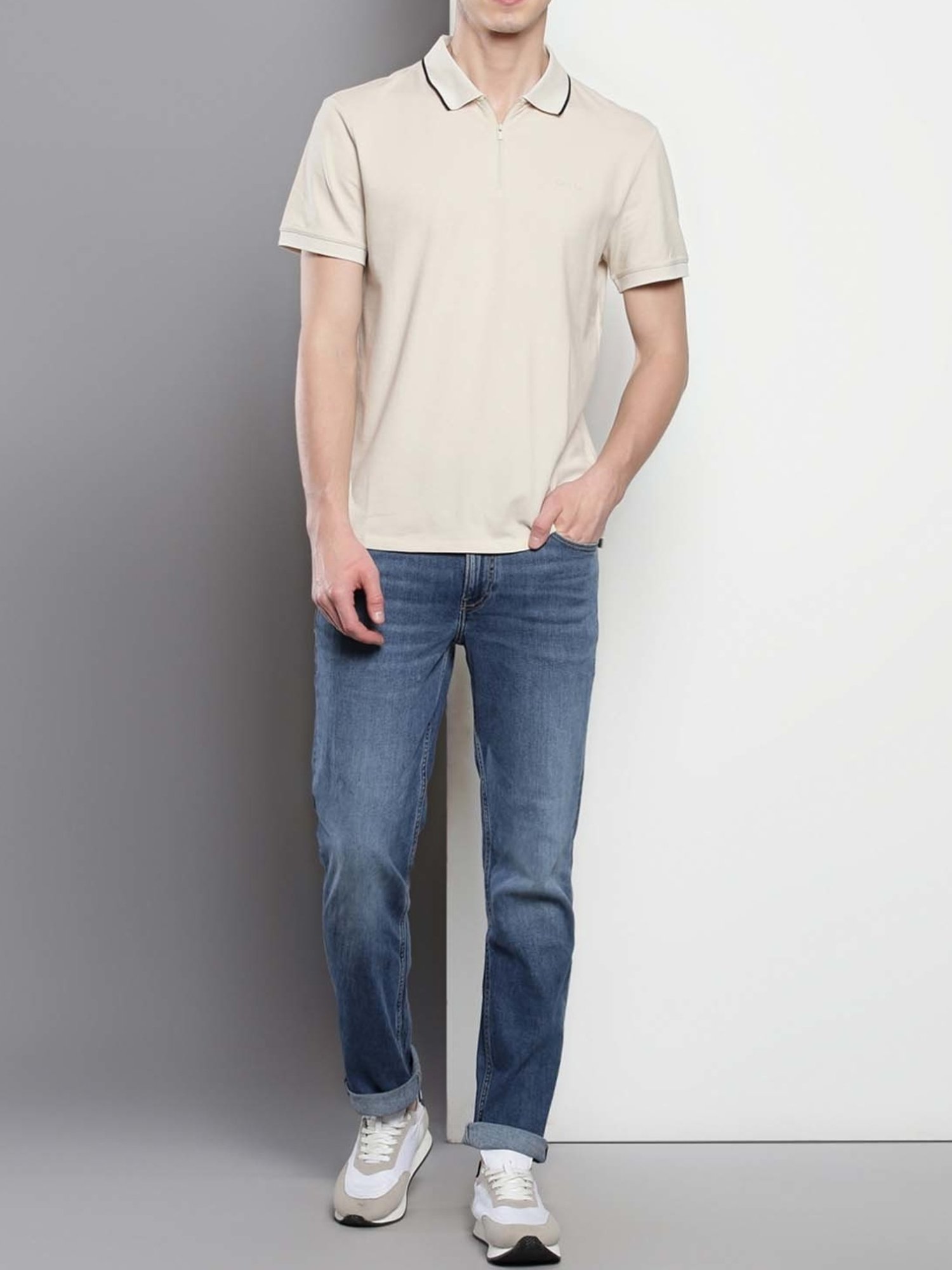 Calvin Klein Mudstone Regular Fit Polo T-Shirt