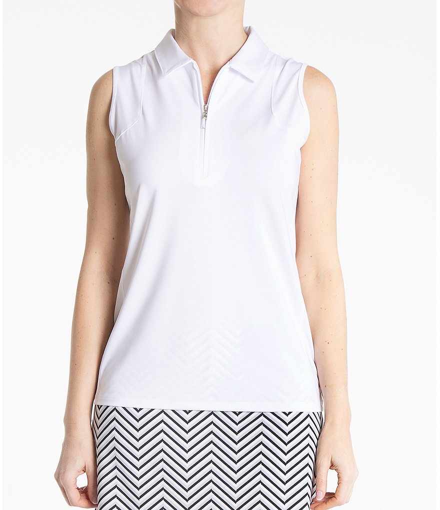 Sport Haley Aria Sleeveless Solid Polo Top