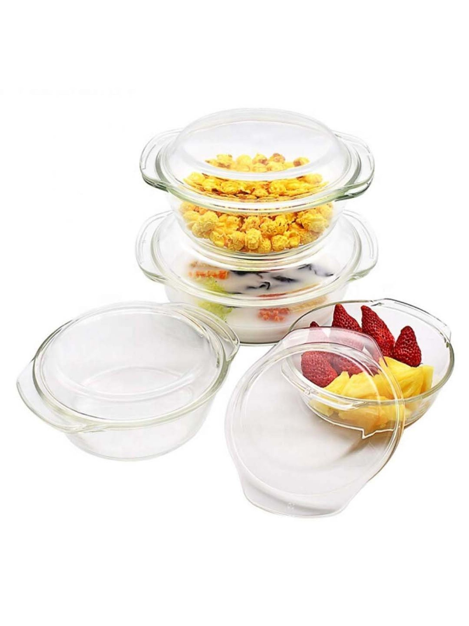 FnS Elantra Silver Stainless Steel Casserole With Lid (0.9 L)