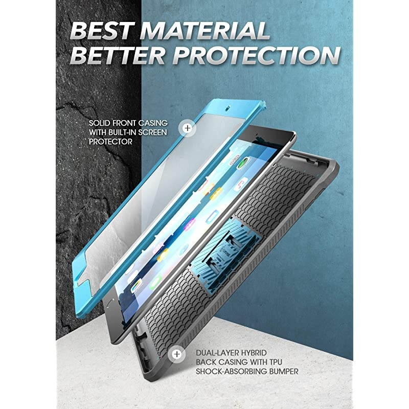 Unicorn Beetle Pro Series Case for iPad 102 20202019 with Builtin Screen Protector Protective Case for iPad 8th Generation 2020iPad 7th Generation 2019Blue
