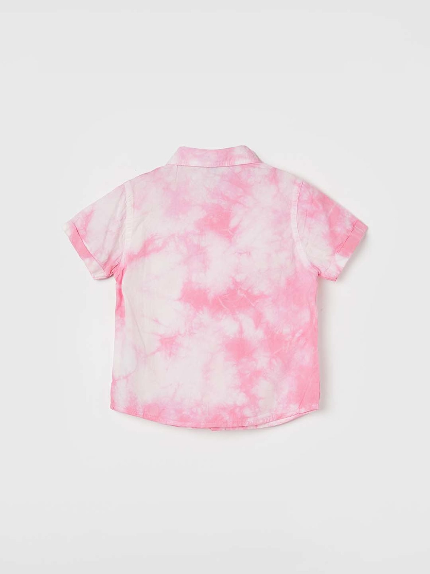 Juniors by Lifestyle Pink & White Cotton Over Dyed Shirt