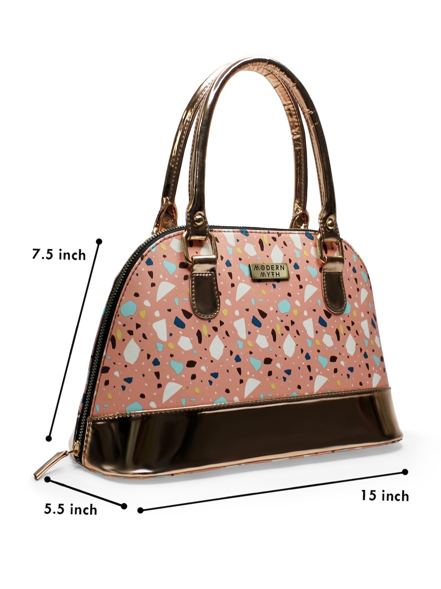 Modern Myth Pink Printed Medium Handbag