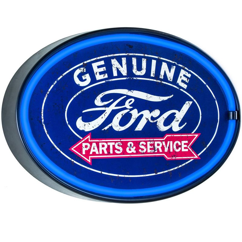 Officially Licensed Genuine Ford Parts and Service LED Neon Light Sign Wall Decor Blue - Crystal Art Gallery