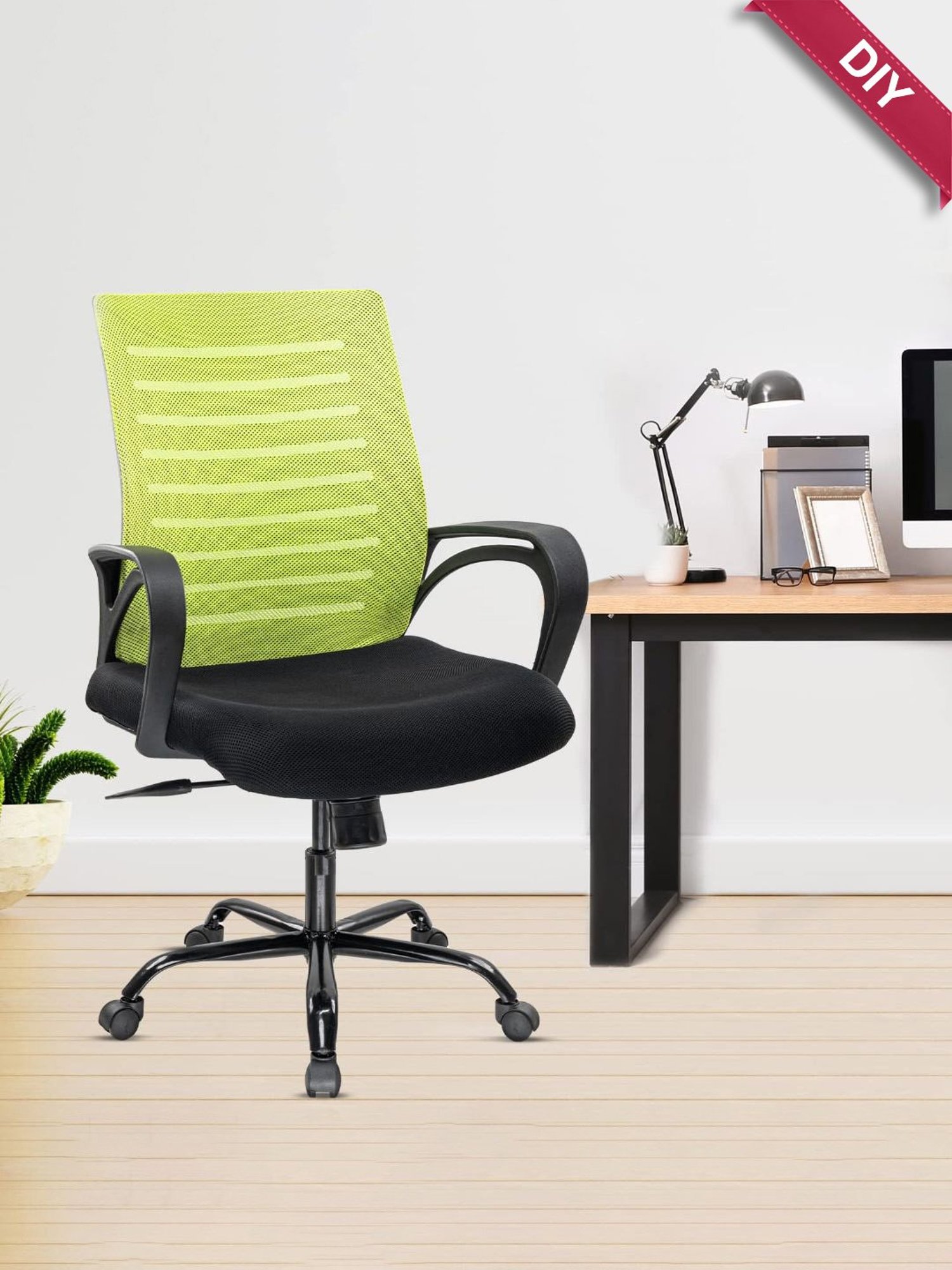 Green Soul Atom Black & Green Foam Ergonomic Office Chair