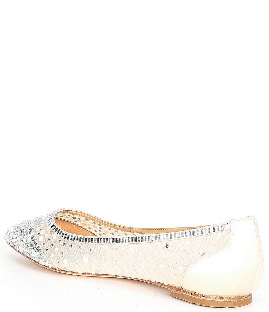 Badgley Mischka Babette Rhinestone Embellished Dress Flats