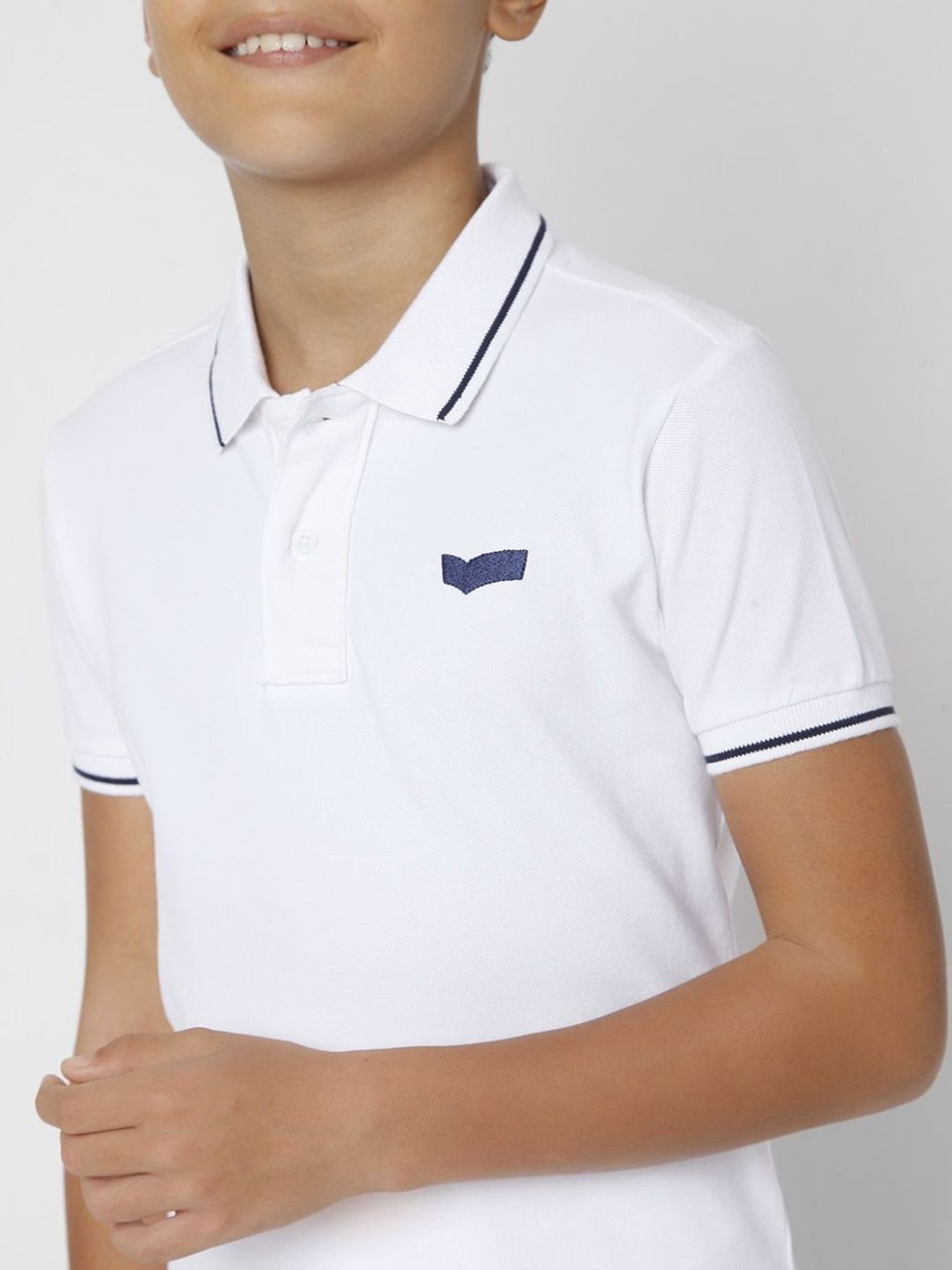 Gas Kids White Slim Fit Polo T-Shirt