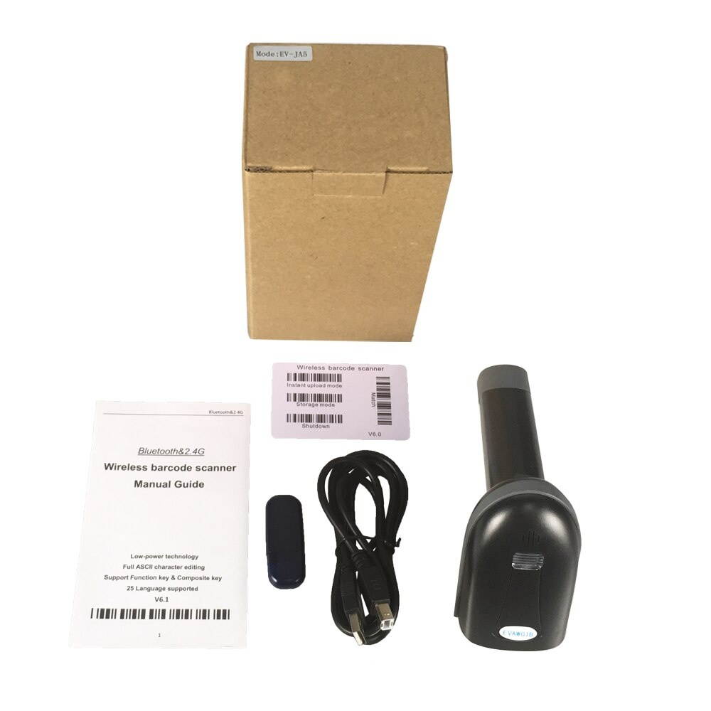 1D Laser USB Bluetooth Barcode Scanner Flexible Decoding Scanning Gun High-definition Code Gun Manufactured By EVAWGIB