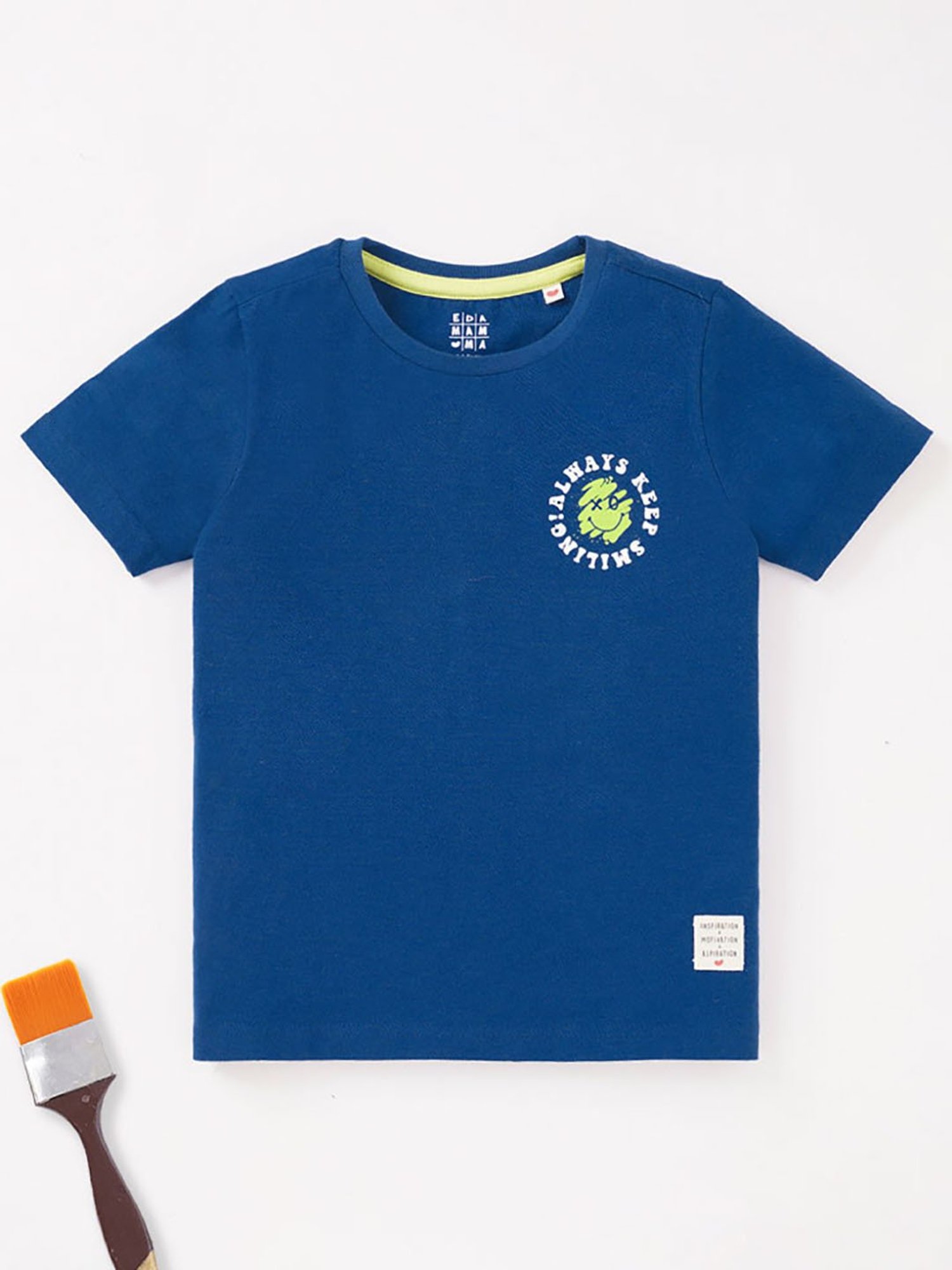 Ed-a-Mamma Kids Navy Solid T-Shirt