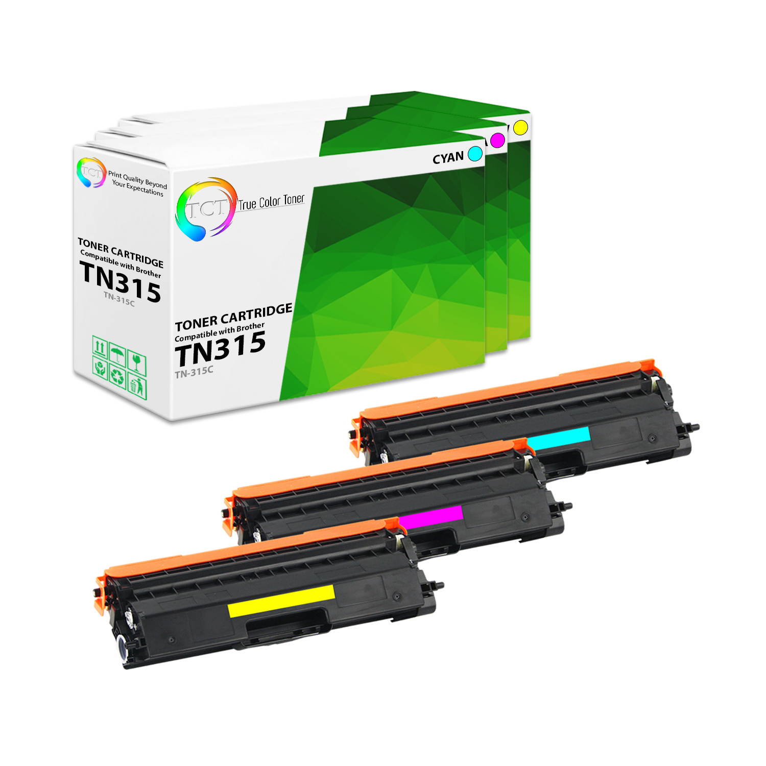TCT Premium Compatible TN-315 TN315 TN315C Cyan Toner Cartridge Replacement for Brother HL-4150CDN 4570CDW 4570CDWT, MFC-9460CDN 9560CDW 9970CDW Printers (3,500 Pages)