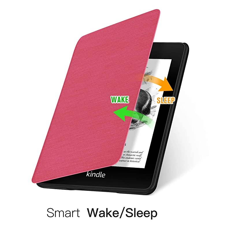 Fabric Case for Kindle Paperwhite 10th 2018 - Thinnest&Lightest Smart Cover with Auto Wake/Sleep - Support Back Cover adsorption(Not fit Kindle 10th 2019 or Kindle oasis3 10th 2019),K10 Pink