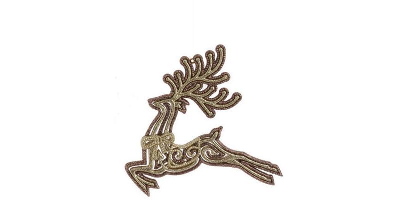 Raz Imports 7.5" Swirled Reindeer Jumping Christmas Ornament - Gold