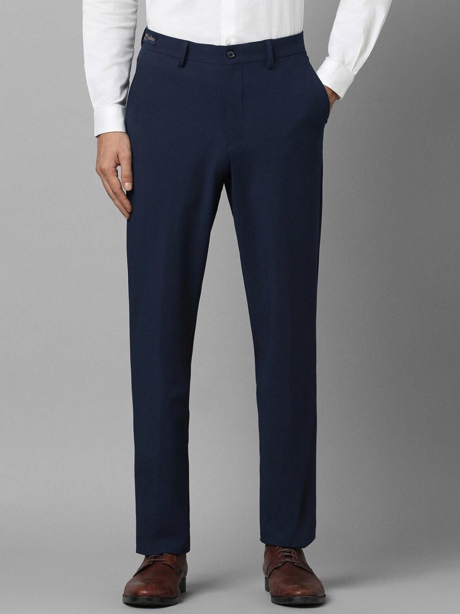 Louis Philippe Navy Slim Fit Trousers