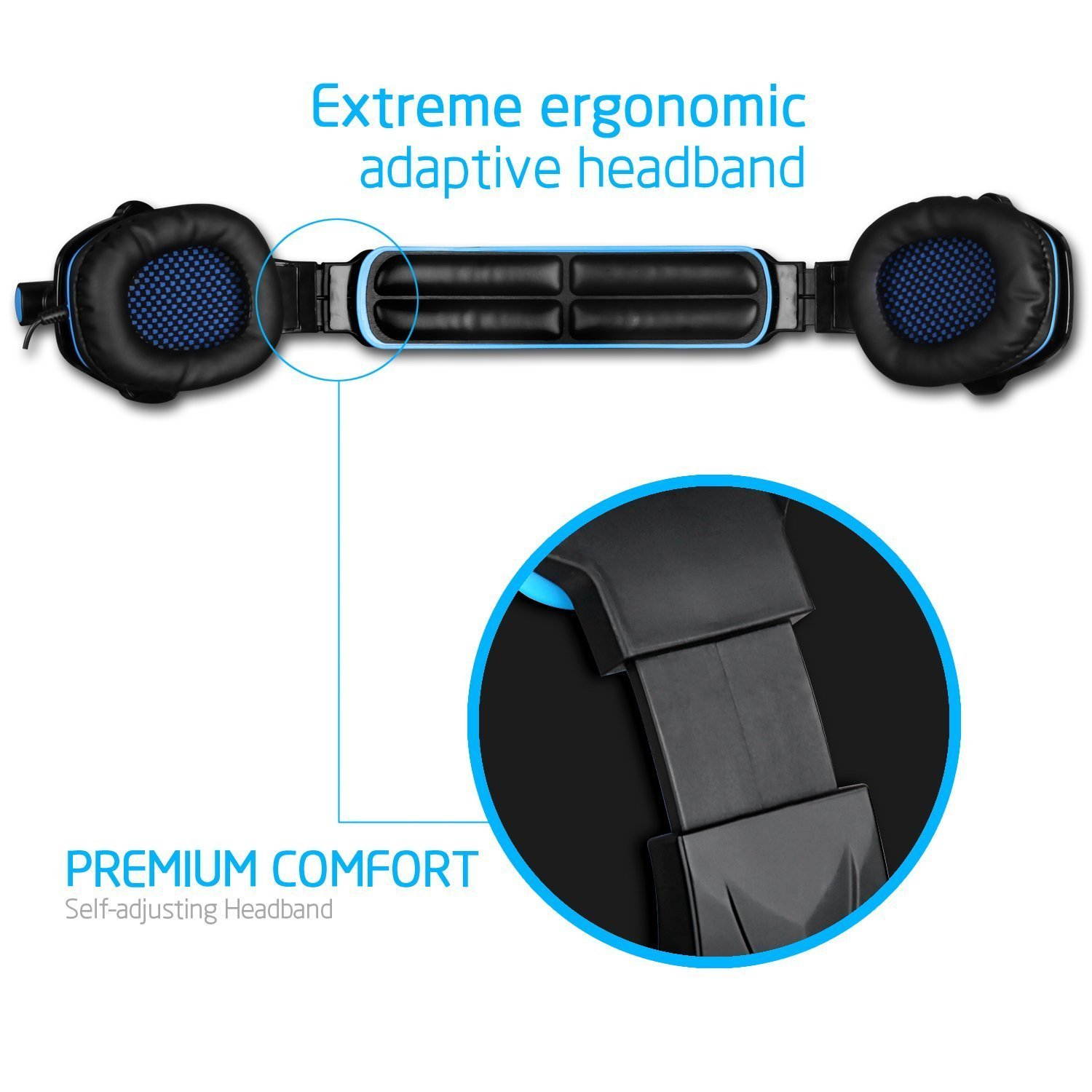 SADES SA810 Gaming Headset Headphone 3.5mm Over-ear with Mic Volume Control for PC/XboxOne/PS4