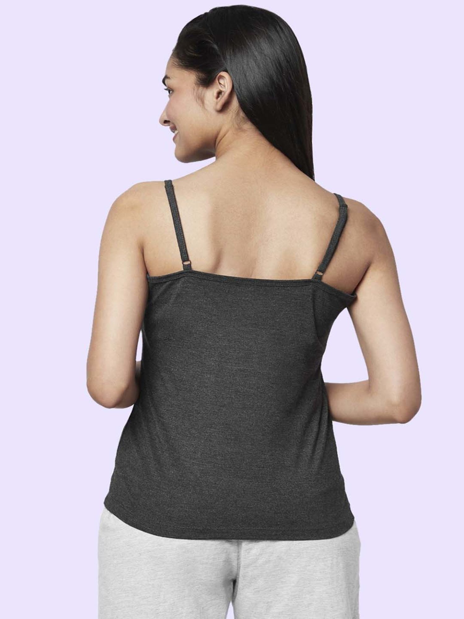 YU by Pantaloons Grey & Blue Cotton Camisoles - Pack Of 2