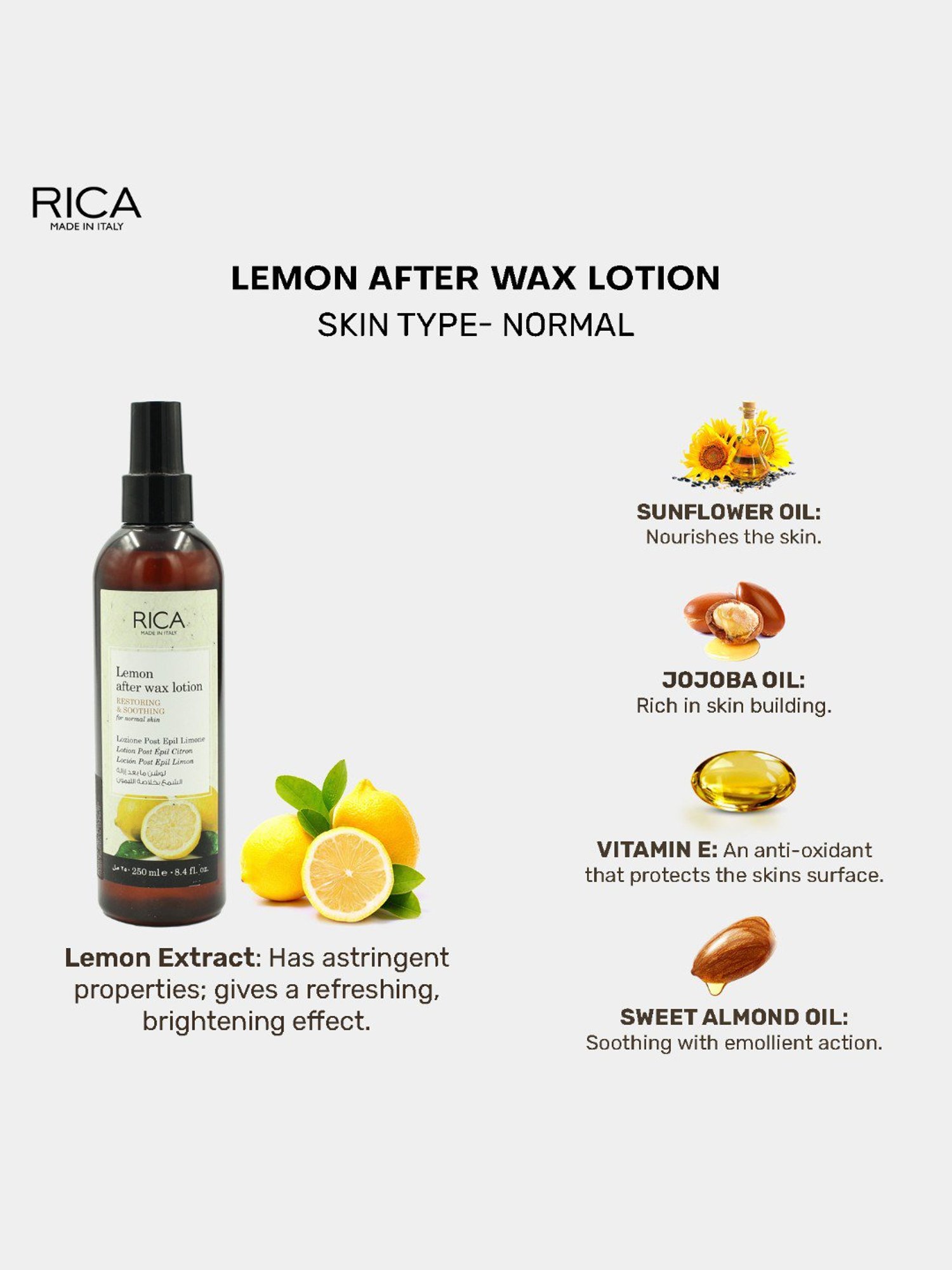 Rica Lemon After Waxing Lotion - 250 ml