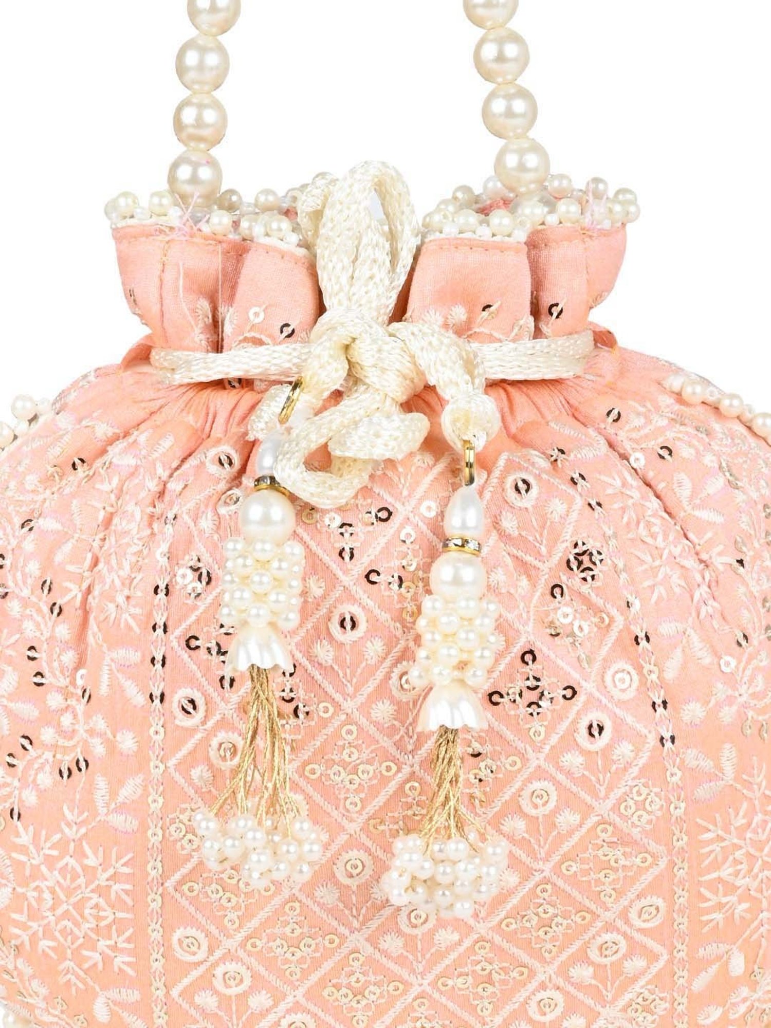 Rocia by Regal Peach Embellished Potli