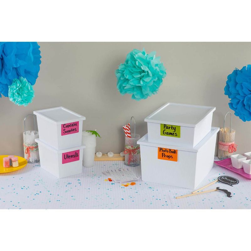 Homz 64 Quart Secured Seal Latch Extra Large Single Clear Stackable Storage Container Tote with Blue Lid for Home, Garage, or Basement (2 Pack)