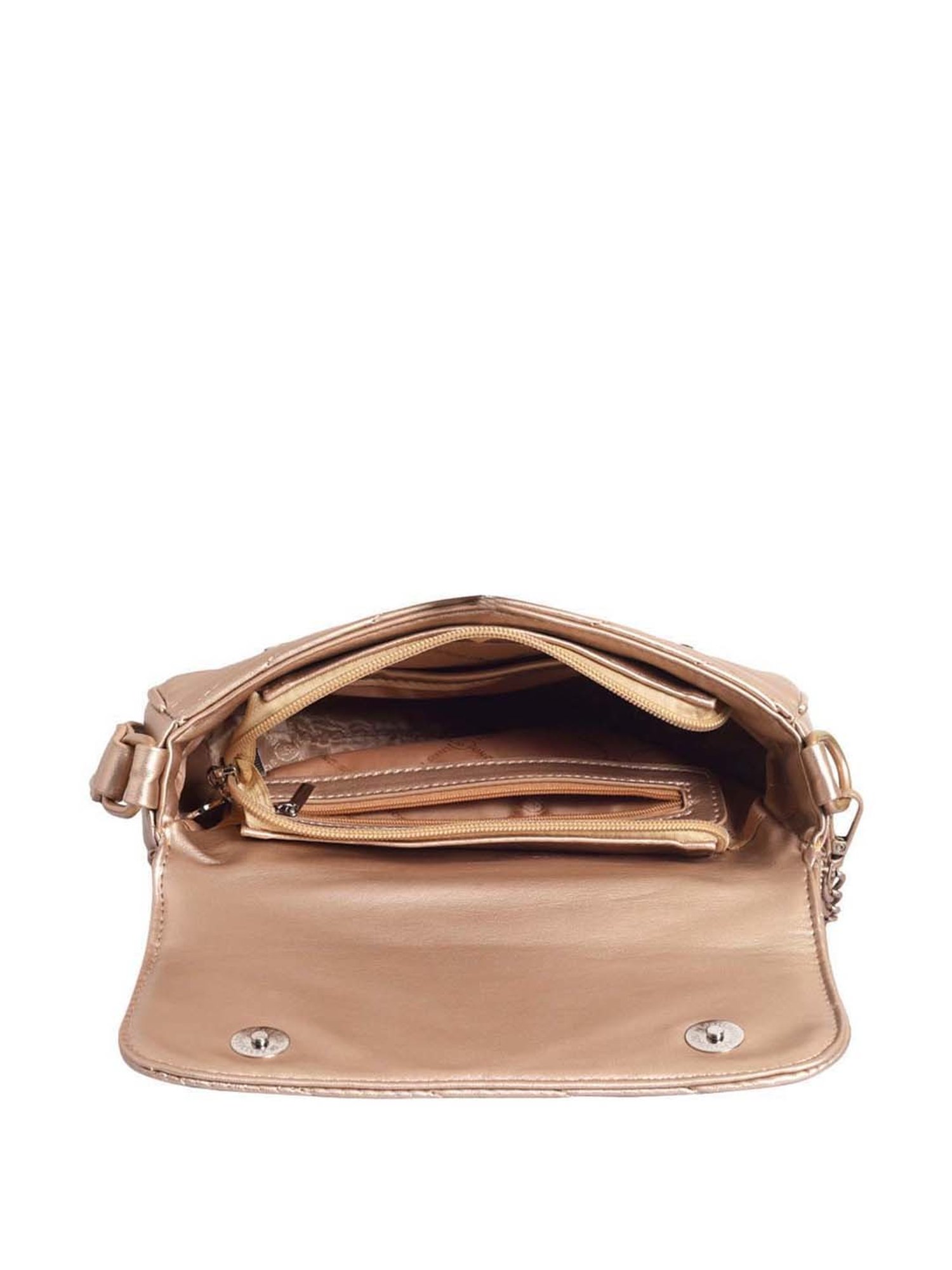 Lino Perros Golden Quilted Medium Sling Handbag