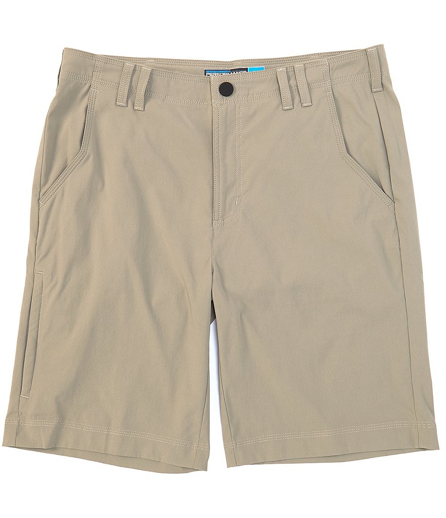 Roundtree & Yorke 9#double; Inseam Flat Front Performance Tech Zip Shorts