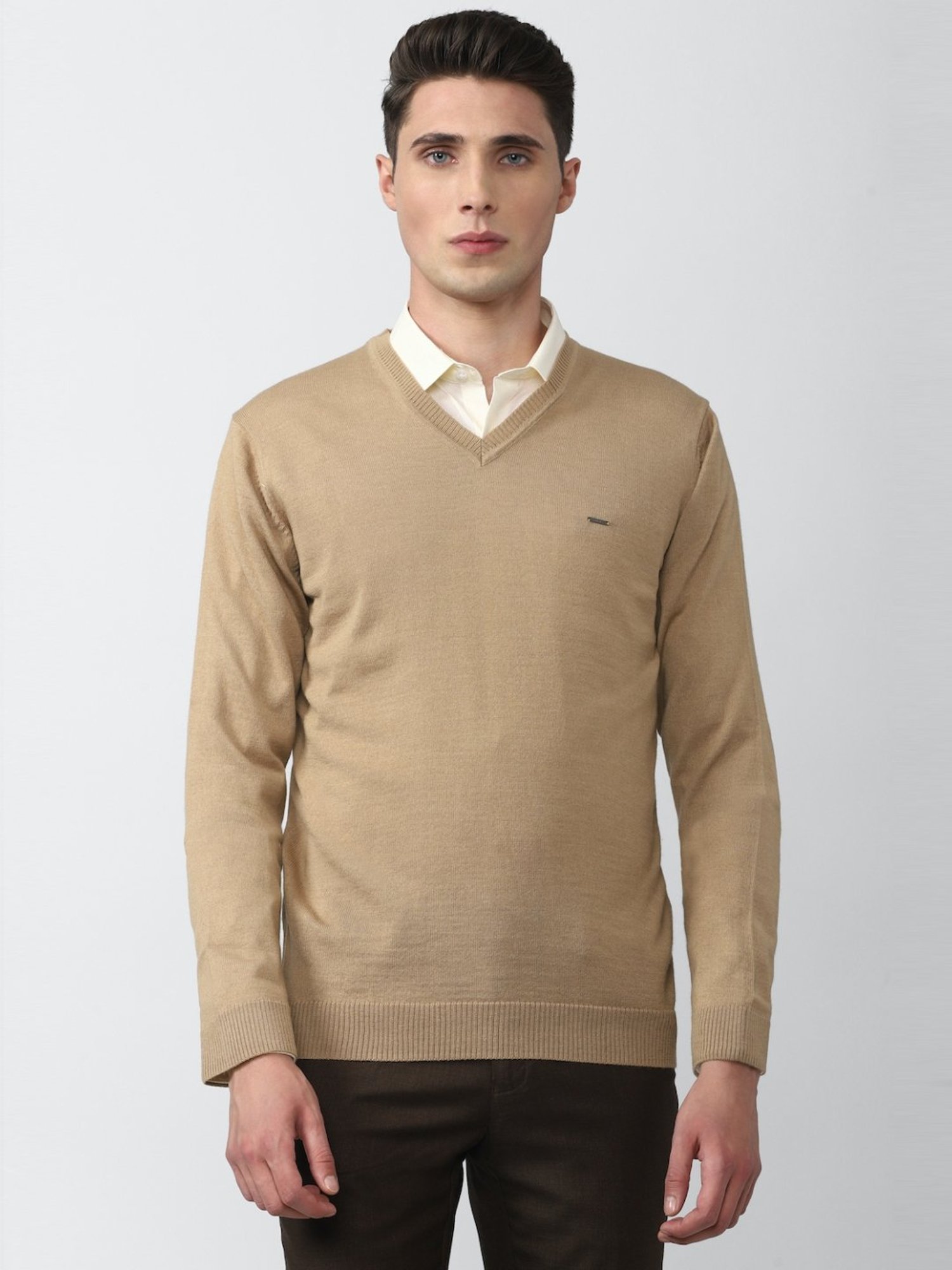 Van Heusen Brown Regular Fit Sweater
