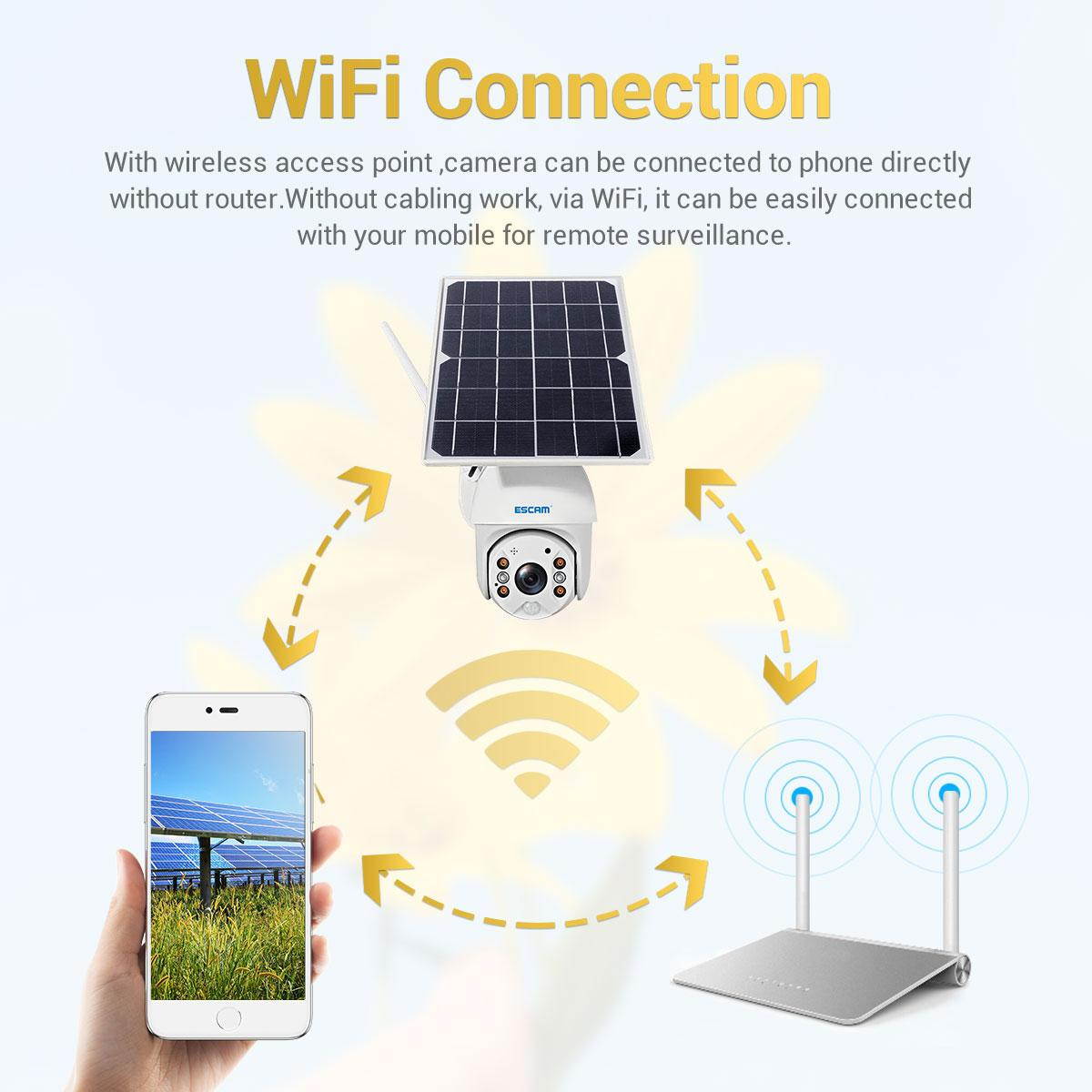 1080P WIFI Battery PIR Alarm PTZ Camera With Solar Panel Two Way Audio Intercom