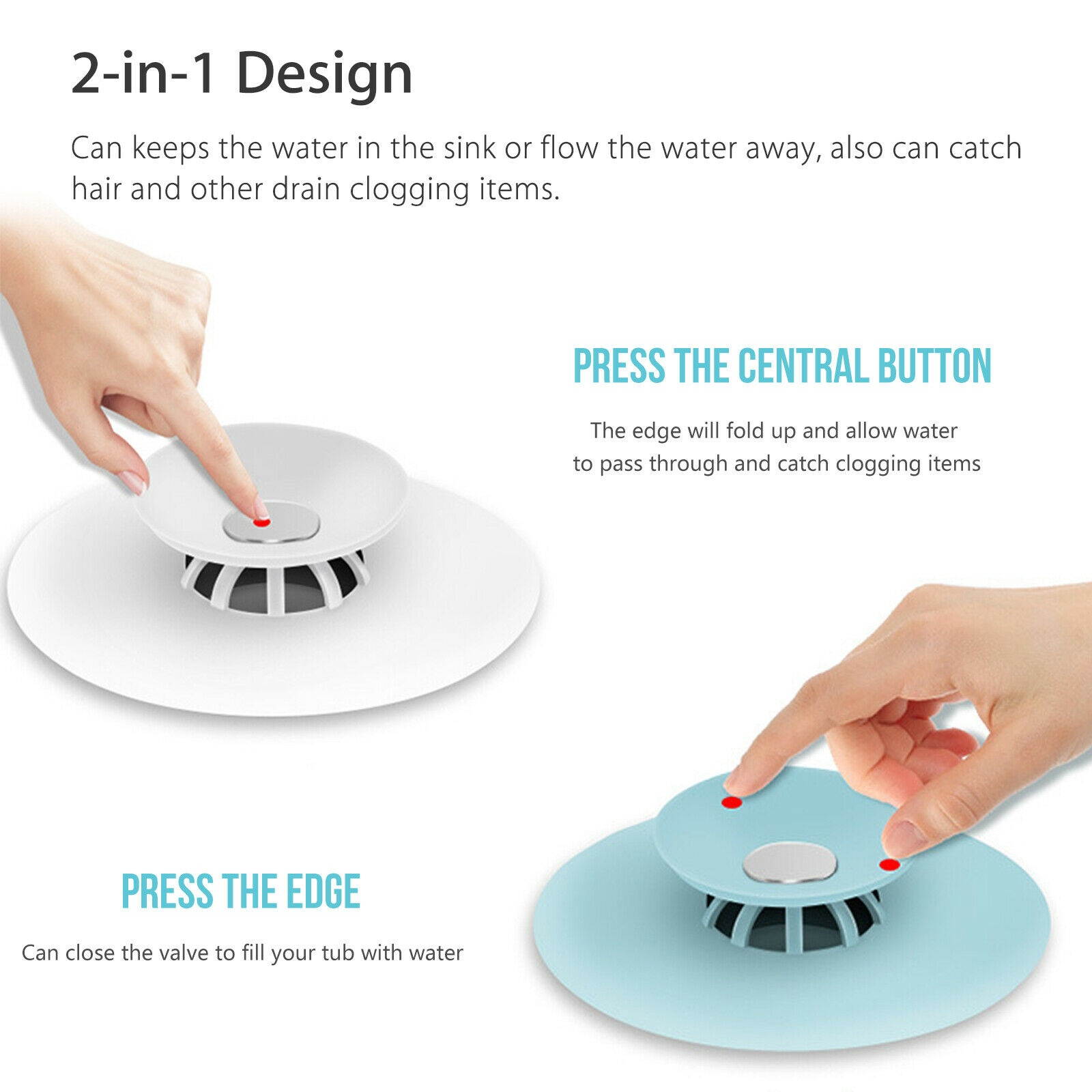 Rubber Drain Cover Kitchen Water Sink Drainer Strainer Disposal Stopper Plug New