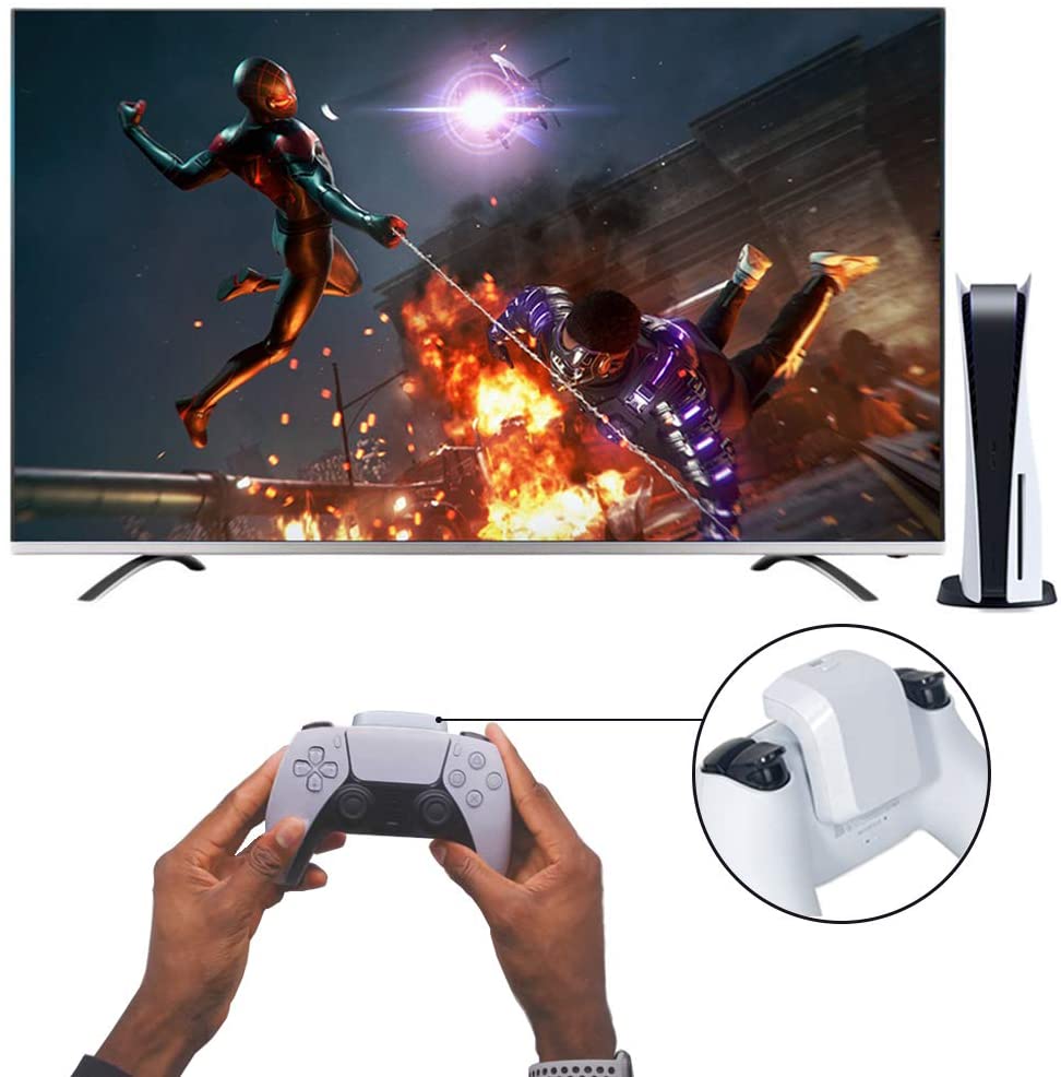 PS5 Dualsense Battery Pack, 1500mAh Wireless Charge Power Bank Rechargeable Backup Type C Battery Kit with Power Indicator Light for Sony Playstation 5 Controller DualSense