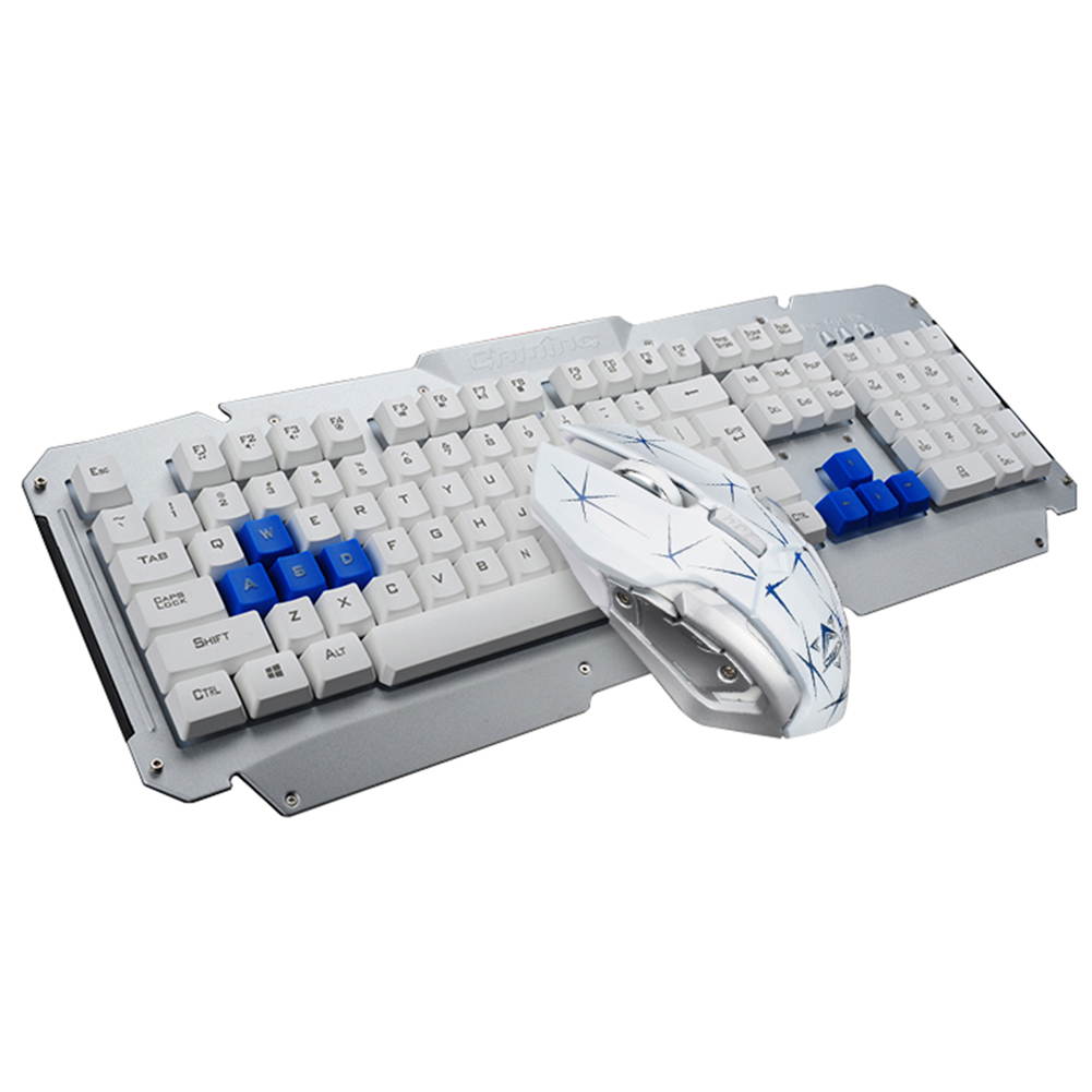 UrChoiceLtd&reg; 2017 HK1600 Gaming Keyboard & Mouse Combo Wireless Keyboards Multimedia Ergonomic Usb Smart Sleep Efficient Metal Waterproofing + 2.4GHz 6 Buttons Gaming Mouse + Mouse Pad Sets