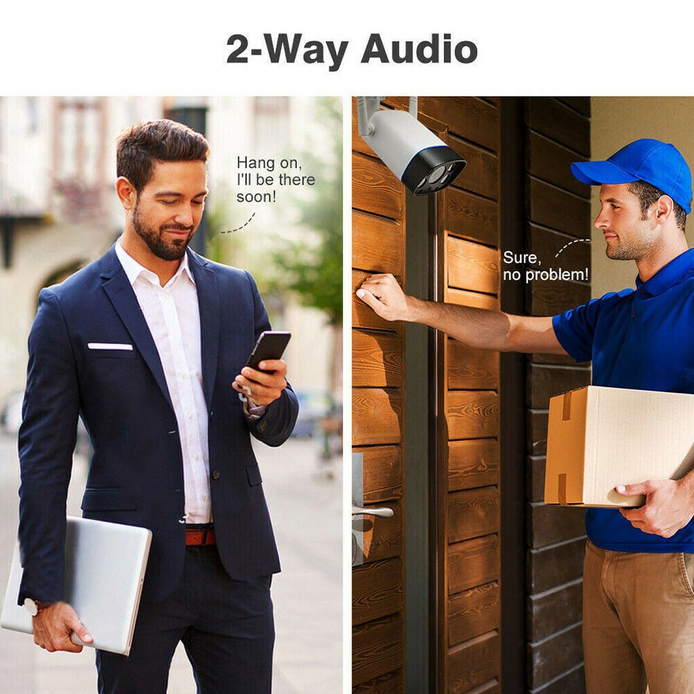 Outdoor HD 2MP Wireless CCTV Security IR-CUT Wifi Dual Lights IP Camera Wireless Bullet Security Camera 1080P Motion Detection Active Defense IR Night Version WIFI 2-Way Audio IP66