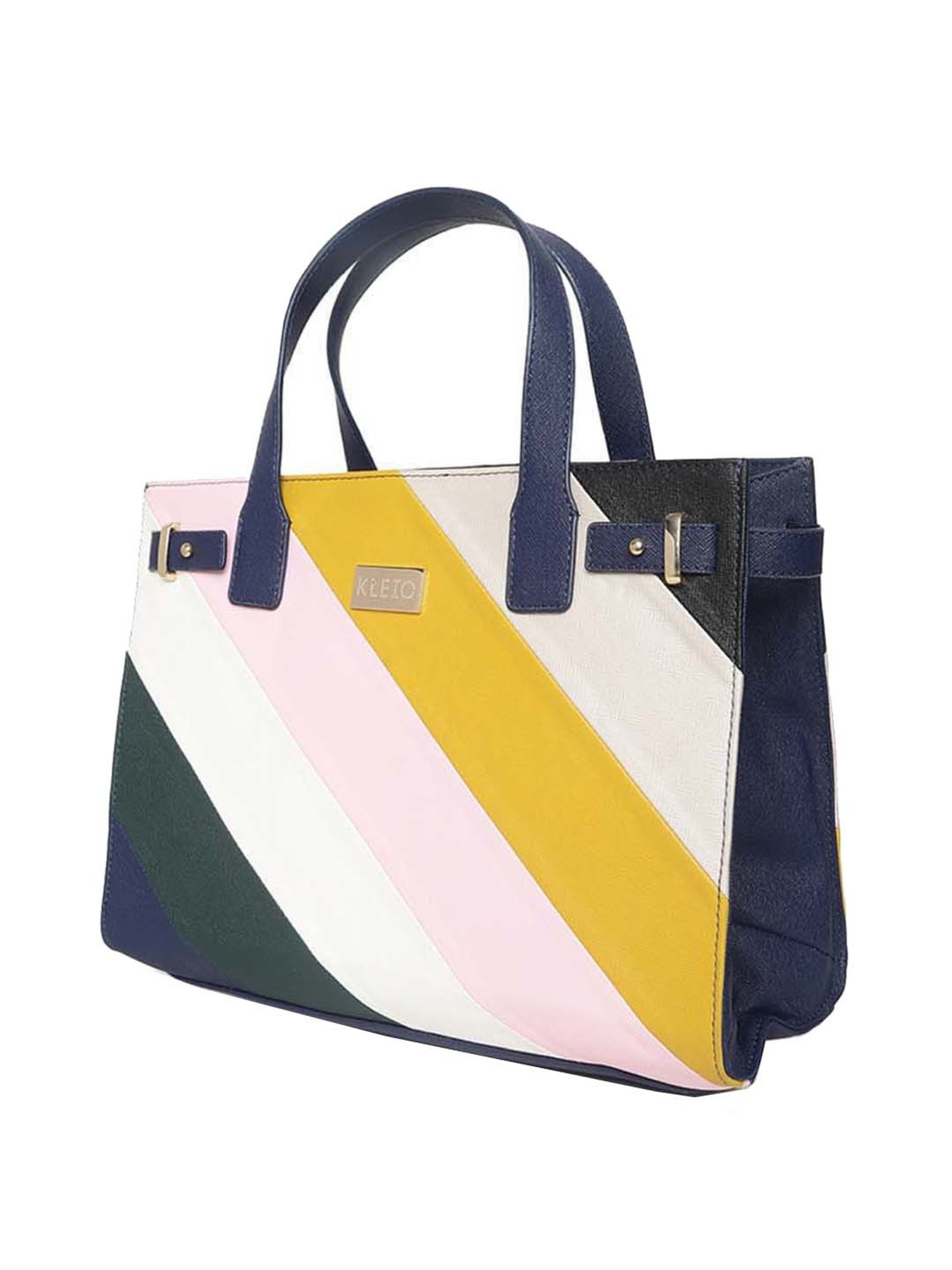 KLEIO Multicolor Color Block Medium Handbag