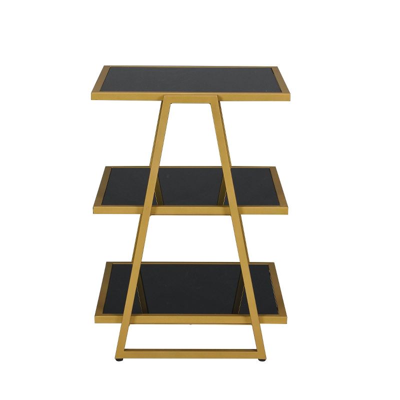 Garrity Accent Table Black Glass/Gold - Carolina Chair & Table