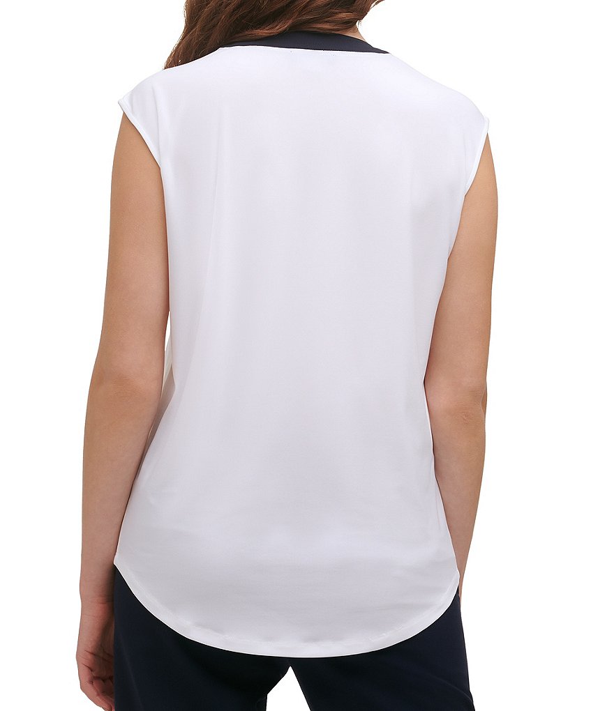 Tommy Hilfiger Contrast Trim Georgette Blouse