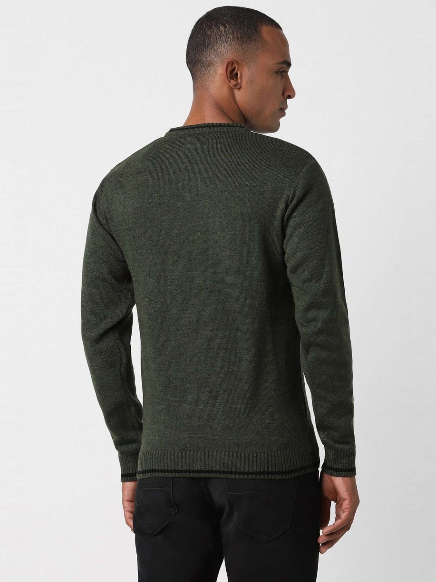 Peter England Green Regular Fit Sweater