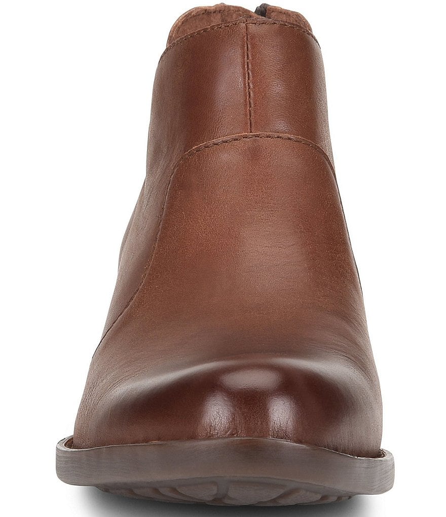 Born Kerri Leather Ankle Block Heel Booties