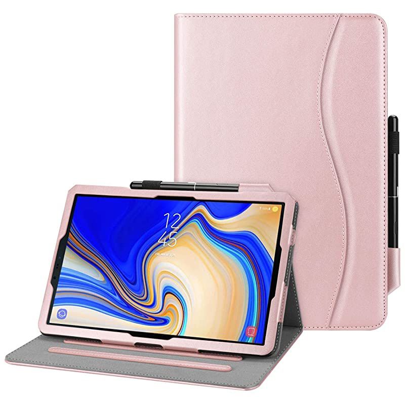 Case for Samsung Galaxy Tab S4 105 2018 Model SMT830T835T837 MultiAngle Viewing Stand Cover with S Pen Protective Holder Auto SleepWake Feature Rose Gold