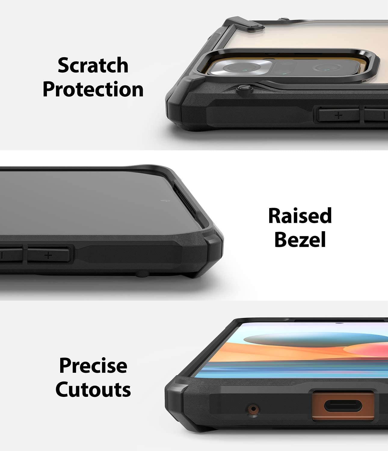 Ringke Fusion-X Compatible with Xiaomi Redmi Note 10 Pro, Redmi Note 10 Pro Max Case, Shockproof Rugged TPU Bumper Cover - Camo Black