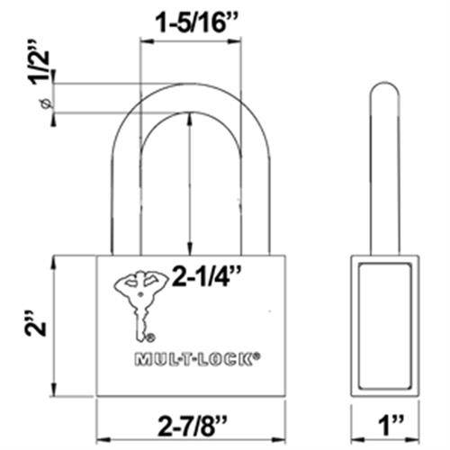 Mul-T-Lock C13PC2-006 #13 C Series Pop Shackle Padlock Key Retaining 2-1/4" Clearance And 1/2" Shackle With High Security Original 006 Keyway (THE KEY IS NEEDEED FOR CLOCSING)