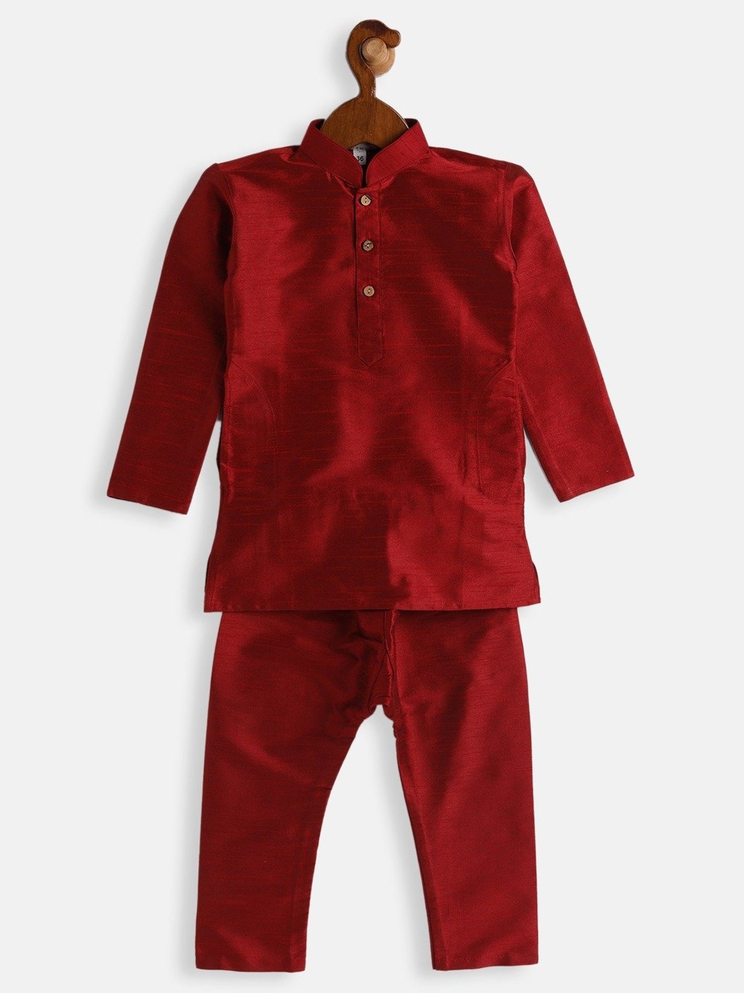 VASTRAMAY SISHU Maroon Straight Fit Kurta Set