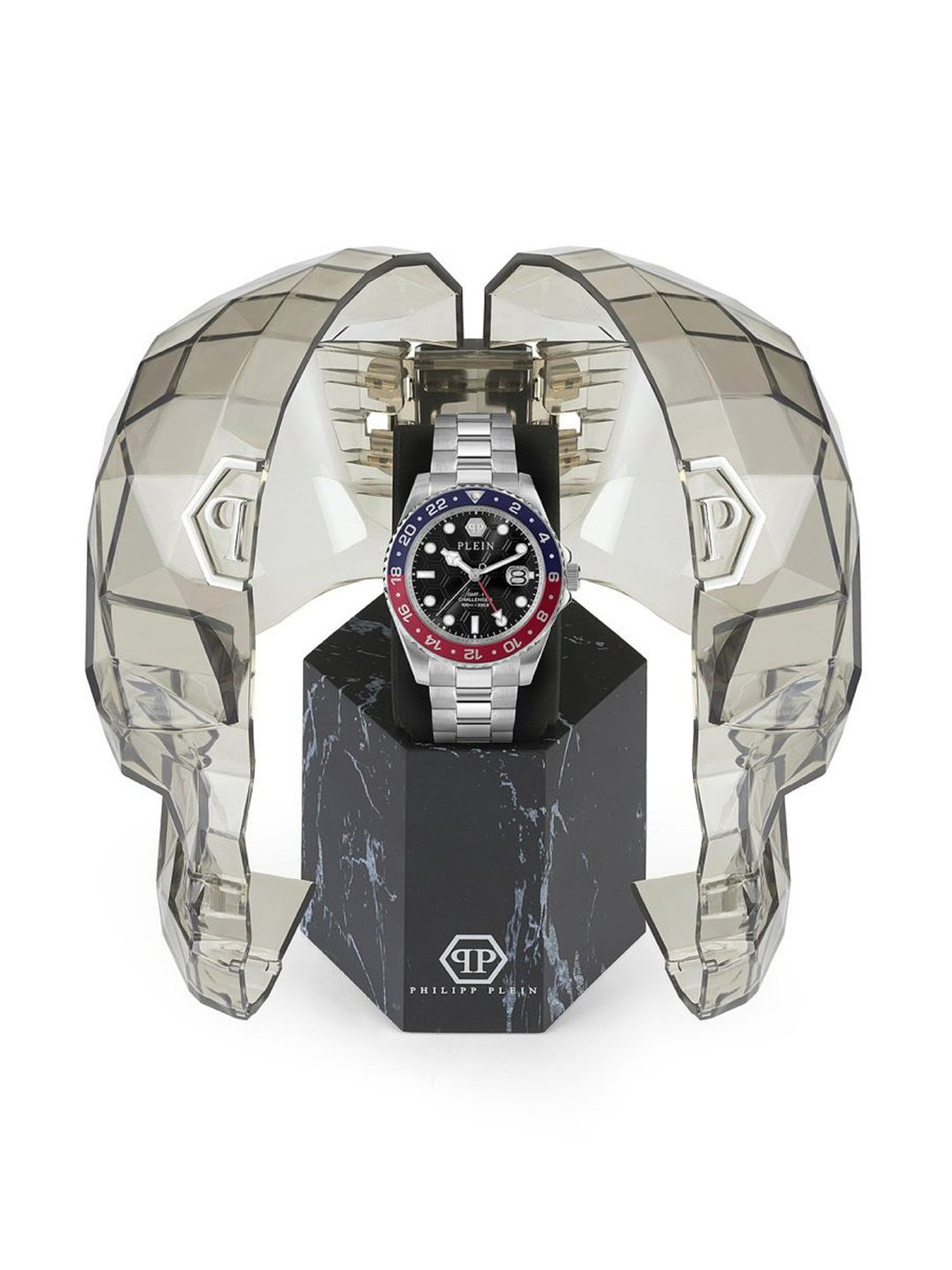 PHILIPP PLEIN GMT-I Challenger Men Black Round Dial Analog Watch - PWYBA0223