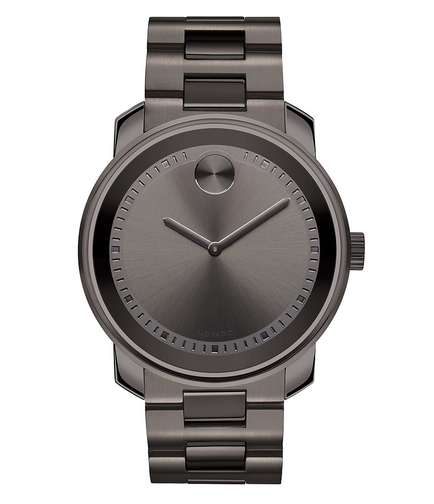 Movado Bold Men's Metals Gunmetal Grey Link Bracelet Watch