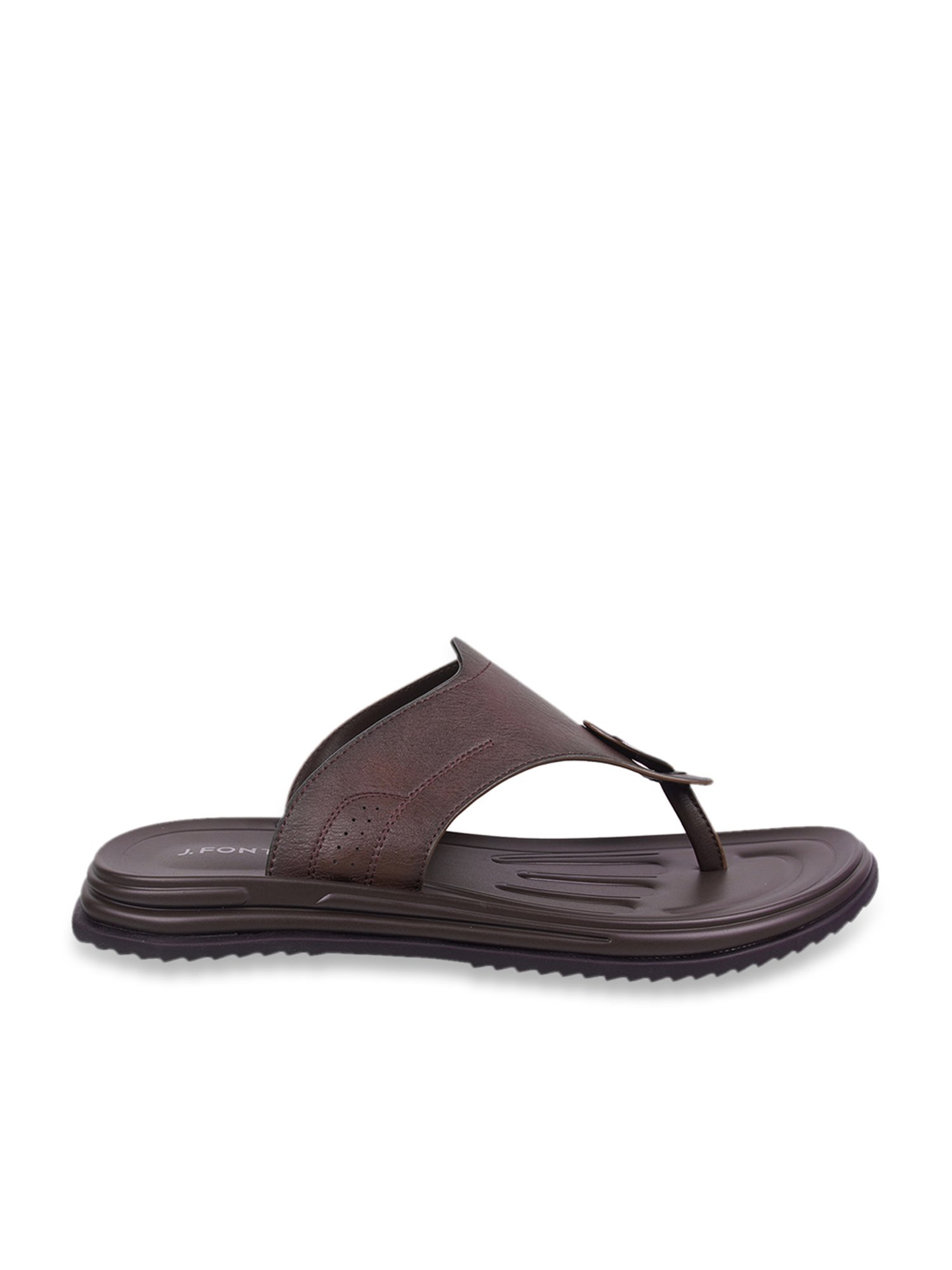 J. Fontini by Mochi Men's Brown Thong Sandals