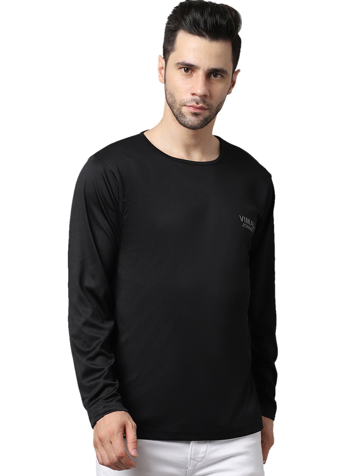 Vimal Jonney Light Grey & Black Sports T-Shirt - Pack of 2