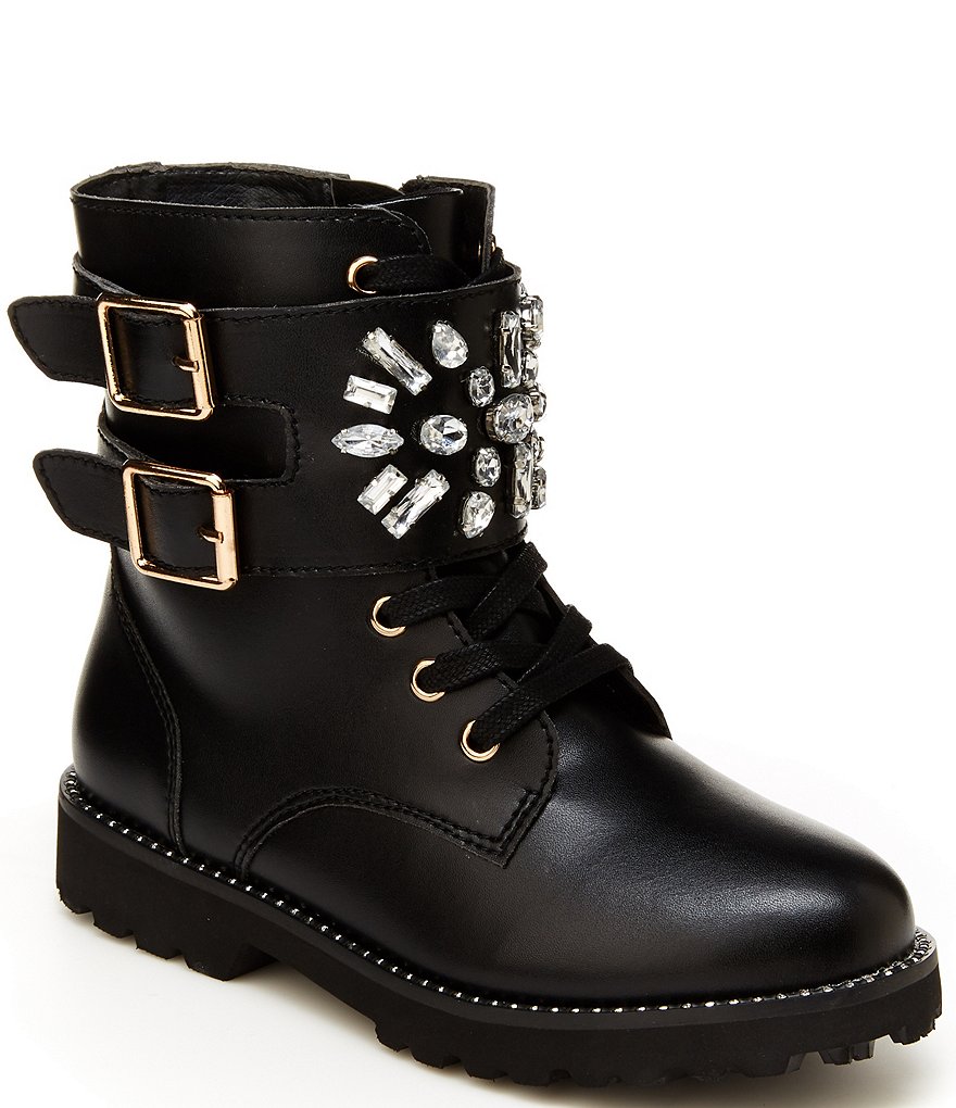 Kurt Geiger London Girls' Mini Stoop Leather Combat Boots (Youth)