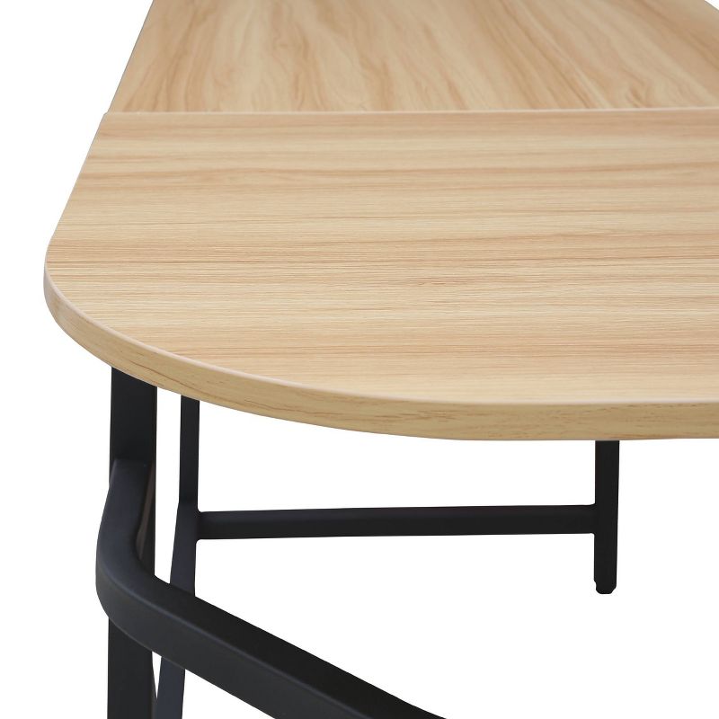 Daniel Compact L Shaped Office Desk Natural/Black - Poly & Bark