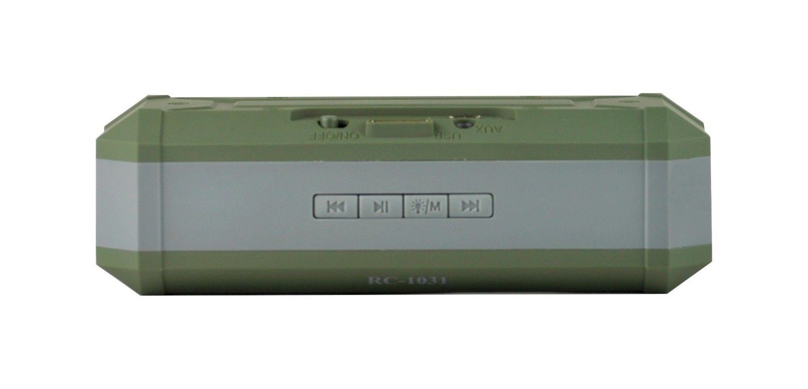 Wireless Bluetooth Portable Speaker with FM & LED Light Show TF/SD Ready (Green)