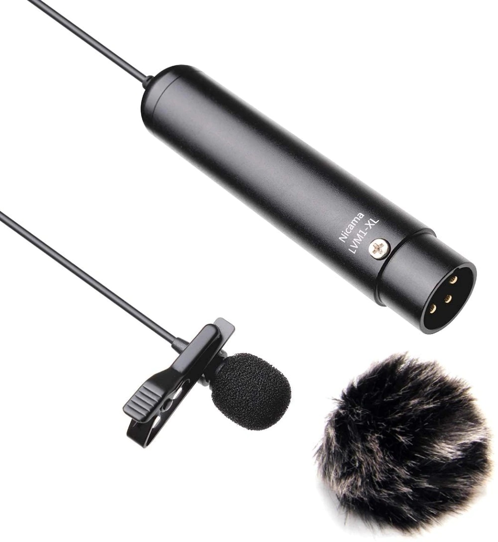 Nicama XRL Professional Cardioid Lavalier Lapel Microphone for Canon Sony Panasonic Camcorder ZOOM & TASCAM DR-70D Recorders