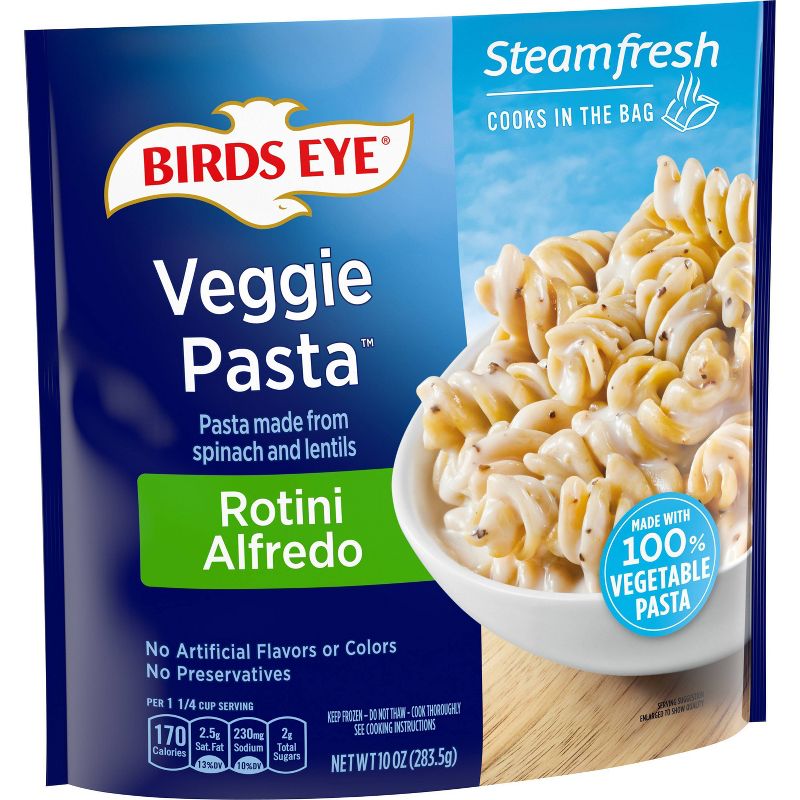 Birds Eye Frozen Spinach Lentil Veggie Pasta Rotini Alfredo - 10oz