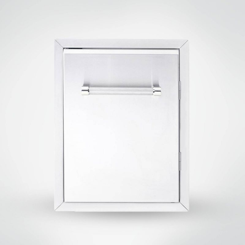 KitchenAid 18" Outdoor Kitchen Built-In Grill Cabinet Single Access Door - Silver